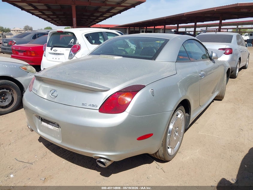 2004 Lexus Sc VIN JTHFN48Y940050459 IAAI salvage auction — FRONT END, Salvage (Arizona), sold $1,200 on 2026-07-21 (photo 4)