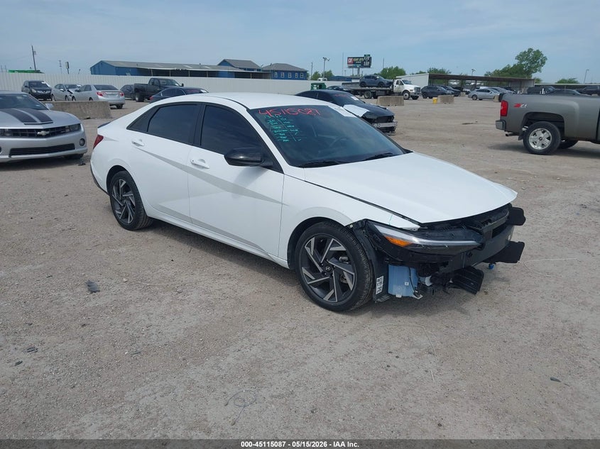 2025 Hyundai Elantra VIN KMHLM4DG4SU992733 IAAI salvage auction — FRONT END, Salvage (Texas), sold $6,400 on 2026-07-22 (photo 1)