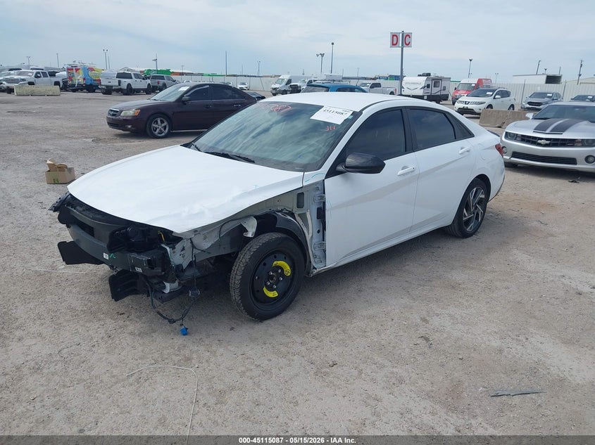 2025 Hyundai Elantra VIN KMHLM4DG4SU992733 IAAI salvage auction — FRONT END, Salvage (Texas), sold $6,400 on 2026-07-22 (photo 2)