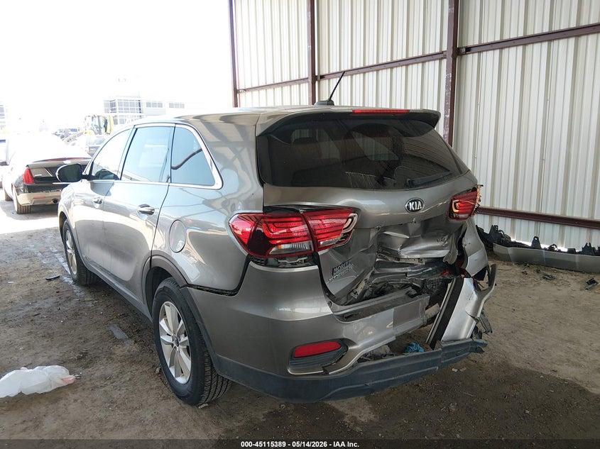 2019 Kia Sorento VIN 5XYPGDA54KG480858 IAAI salvage auction — REAR END, Original (Texas), sold $2,325 on 2026-07-14 (photo 3)
