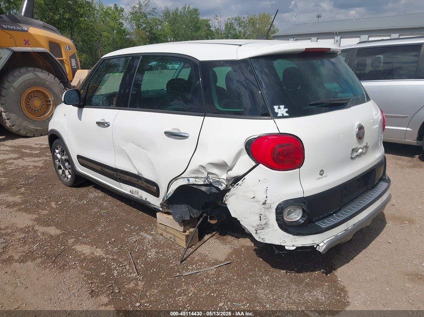 2014 Fiat 500l VIN ZFBCFADH9EZ012560 IAAI salvage auction — LEFT REAR, Clear (Indiana), sold $300 on 2026-07-29 (photo 3)
