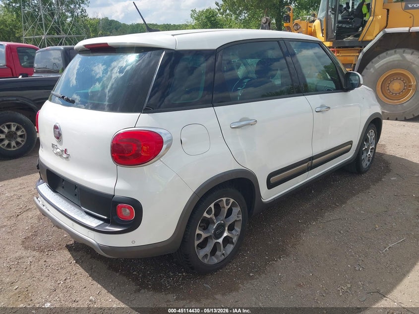 2014 Fiat 500l VIN ZFBCFADH9EZ012560 IAAI salvage auction — LEFT REAR, Clear (Indiana), sold $300 on 2026-07-29 (photo 4)