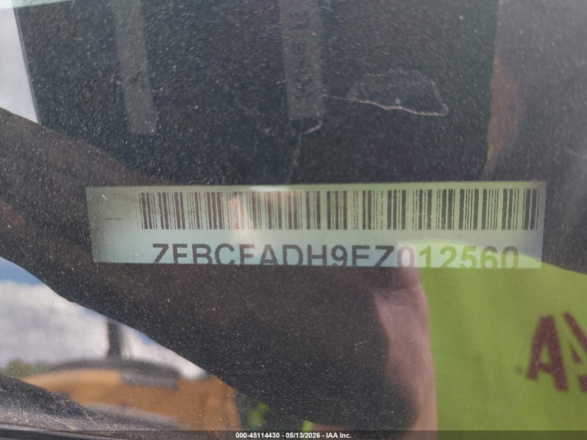 2014 Fiat 500l VIN ZFBCFADH9EZ012560 IAAI salvage auction — LEFT REAR, Clear (Indiana), sold $300 on 2026-07-29 (photo 9)