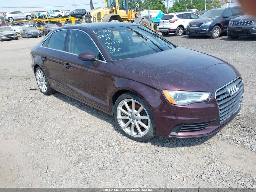 2015 Audi A3 VIN WAUEFGFF7F1047888 IAAI salvage auction — LEFT SIDE, Salvage Title, sold $1,400 on 2026-07-08 (photo 1)