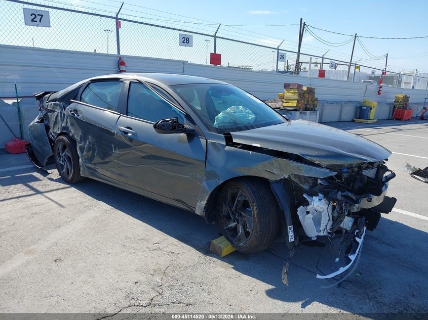 2026 Hyundai Elantra VIN KMHLM4DG9TU100106 IAAI salvage auction — FRONT & REAR, Salvage (California), sold $2,400 on 2026-07-29 (photo 1)