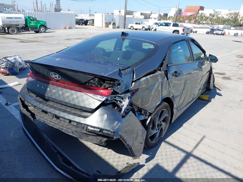2026 Hyundai Elantra VIN KMHLM4DG9TU100106 IAAI salvage auction — FRONT & REAR, Salvage (California), sold $2,400 on 2026-07-29 (photo 4)
