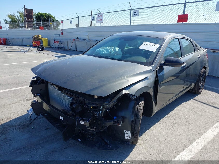 2026 Hyundai Elantra VIN KMHLM4DG9TU100106 IAAI salvage auction — FRONT & REAR, Salvage (California), sold $2,400 on 2026-07-29 (photo 6)