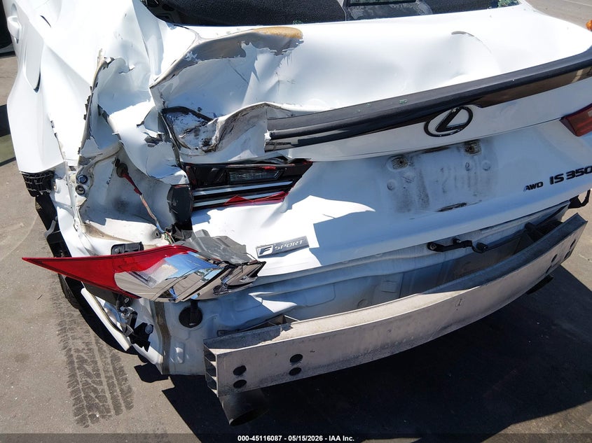2016 Lexus Is VIN JTHCE1D29G5012806 IAAI salvage auction — REAR END, Salvage (North Carolina), sold $4,400 on 2026-07-20 (photo 6)