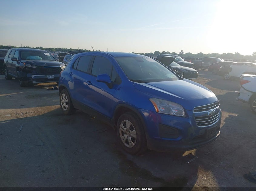 2016 Chevrolet Trax VIN KL7CJKSB8GB762198 IAAI salvage auction — LEFT SIDE, Original (Texas), sold $500 on 2026-07-28 (photo 1)