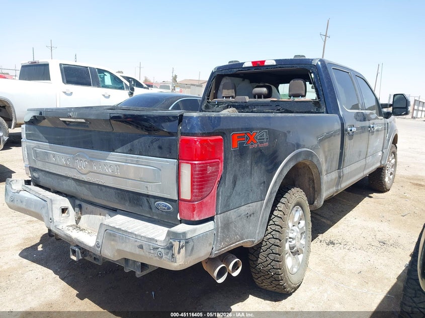 2022 Ford F250 VIN 1FT8W2BT4NED04205 IAAI salvage auction — LEFT REAR, Salvage (Texas), sold $21,500 on 2026-07-28 (photo 4)