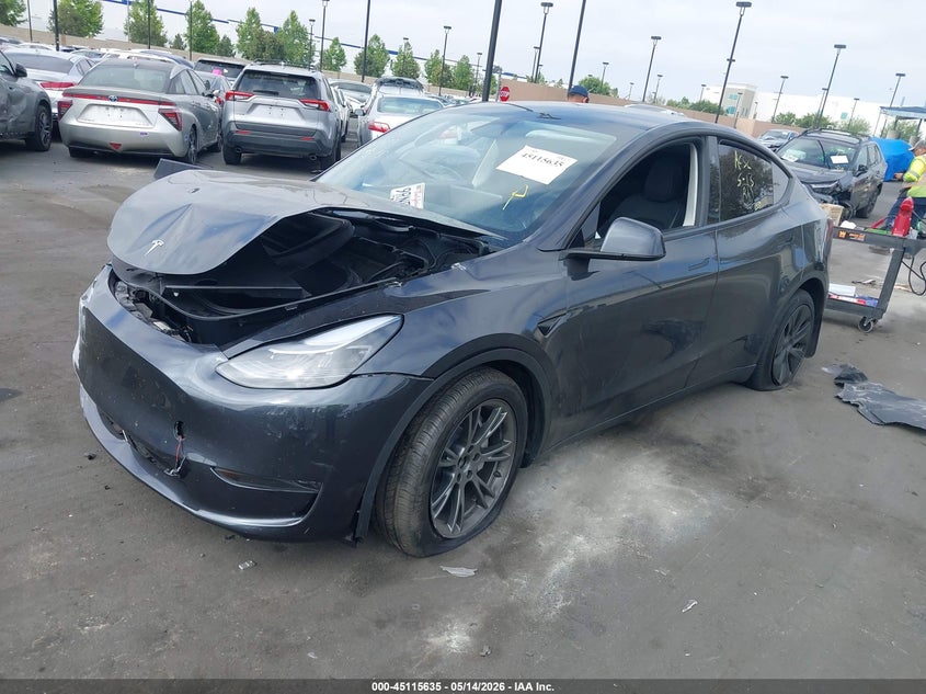 2025 Tesla Model y VIN 7SAYGDED2SF279122 IAAI salvage auction — FRONT END, Non-Repairable Certificate (California), sold $8,900 on 2026-07-17 (photo 2)