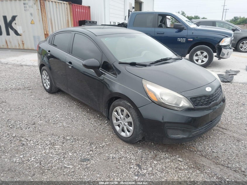 2014 Kia Rio VIN KNADM4A38E6396430 IAAI salvage auction — NORMAL WEAR, Clear (Missouri), sold $475 on 2026-07-13 (photo 1)