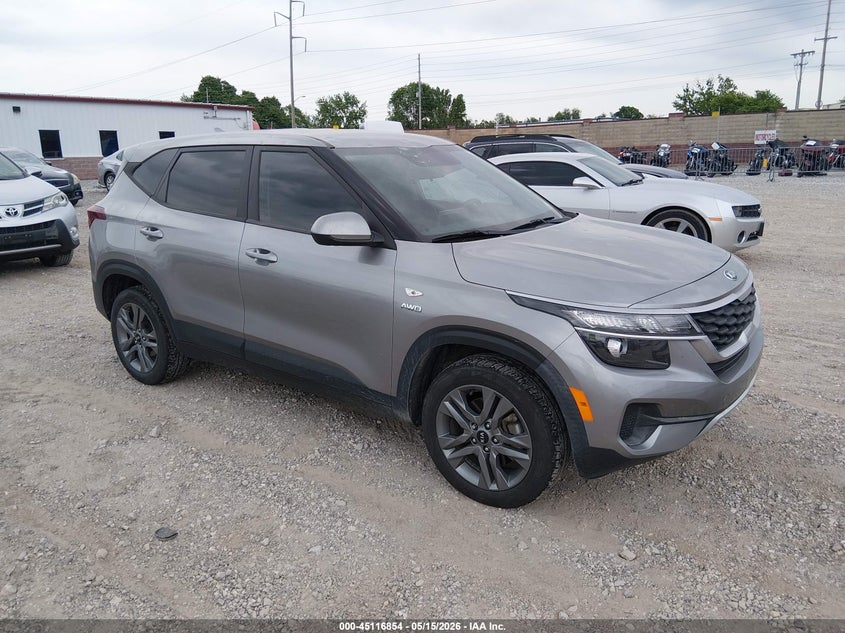 2021 Kia Seltos VIN KNDEPCAA9M7100427 IAAI salvage auction — HAIL, Clear (Missouri), sold $6,725 on 2026-07-13 (photo 1)