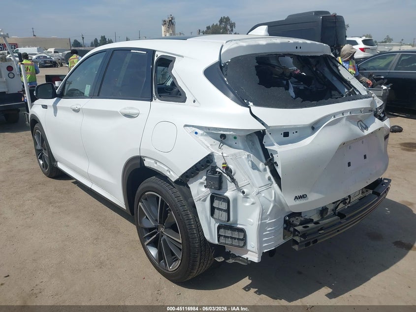 2023 Infiniti Qx50 VIN 3PCAJ5FBXPF113926 IAAI salvage auction — REAR END, Salvage Title, sold $7,000 on 2026-07-29 (photo 3)
