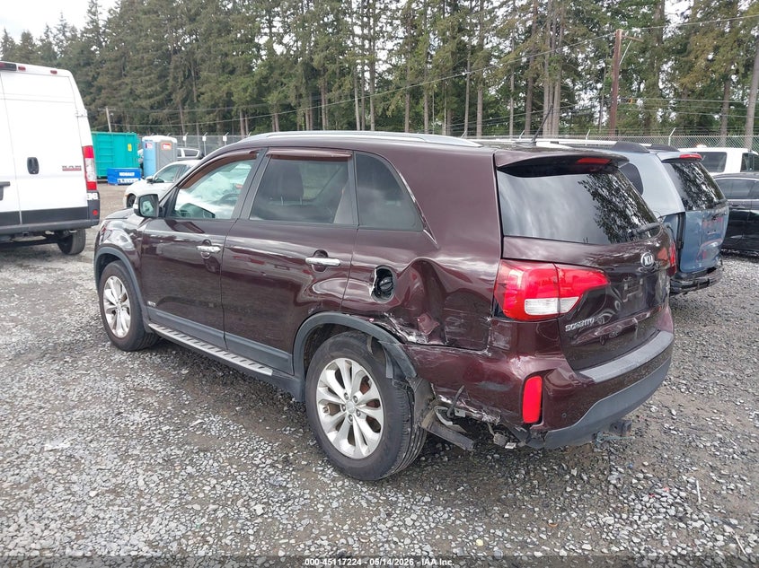 2014 Kia Sorento VIN 5XYKUDA75EG480764 IAAI salvage auction — REAR END, Bill Of Sale (Washington), sold $1,300 on 2026-07-22 (photo 3)