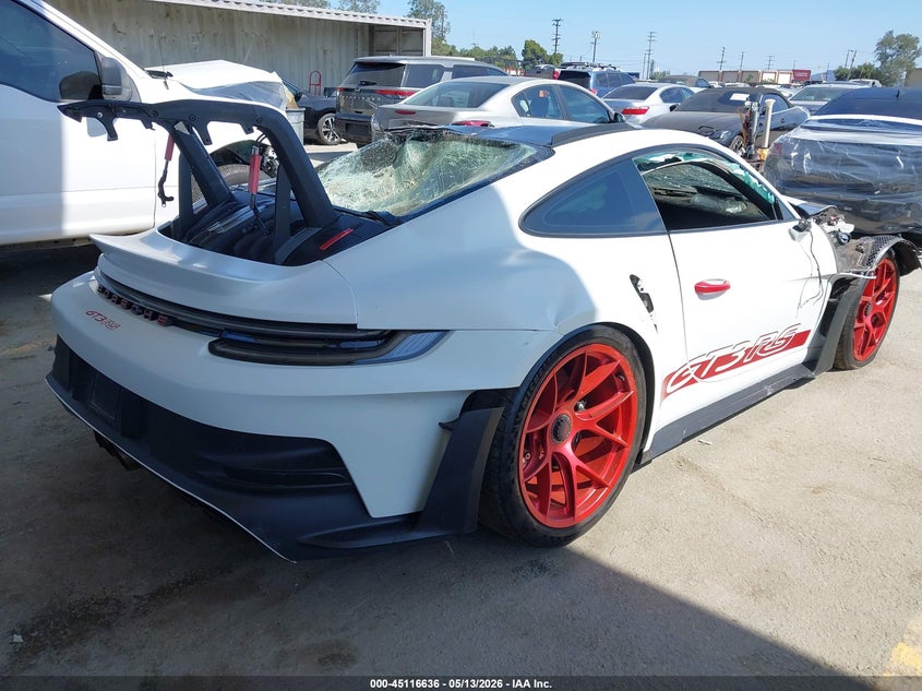 2025 Porsche 911 VIN WP0AF2A96SS278033 IAAI salvage auction — LEFT SIDE, Salvage (California), sold $36,250 on 2026-07-15 (photo 4)