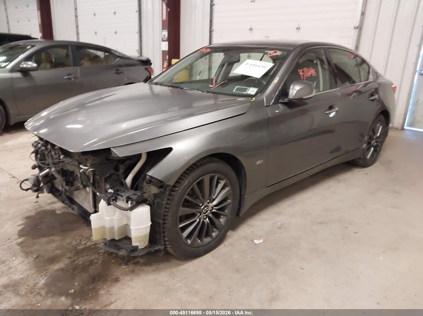 2019 Infiniti Q50 VIN JN1EV7AR5KM591597 IAAI salvage auction — FRONT END, Mv-907A (New York), sold $3,075 on 2026-07-07 (photo 2)