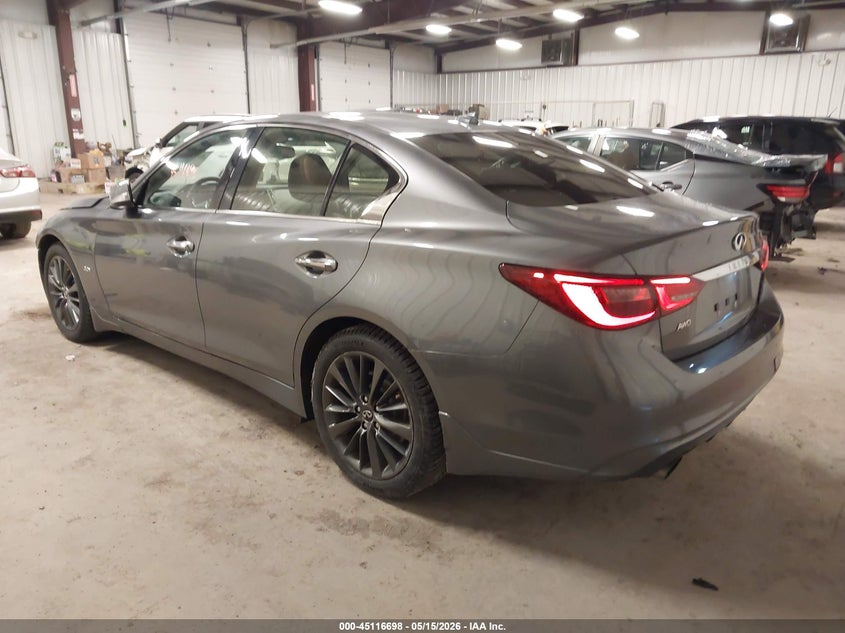 2019 Infiniti Q50 VIN JN1EV7AR5KM591597 IAAI salvage auction — FRONT END, Mv-907A (New York), sold $3,075 on 2026-07-07 (photo 3)