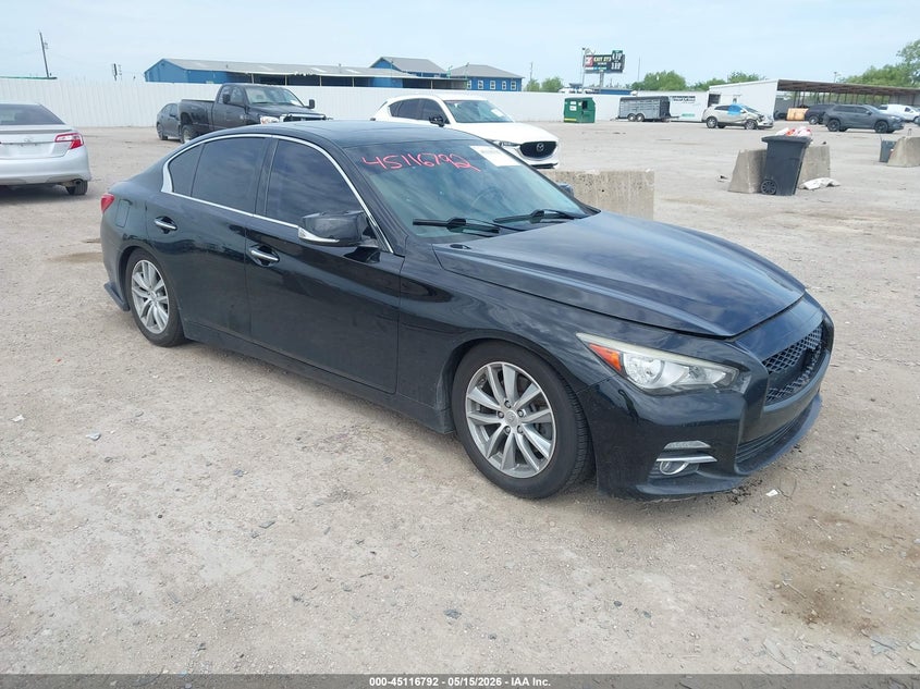 2015 Infiniti Q50 VIN JN1BV7AP2FM337434 IAAI salvage auction — LEFT REAR, Original (Texas), sold $1,050 on 2026-07-22 (photo 1)