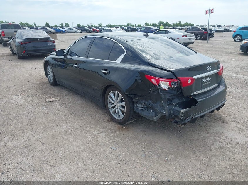 2015 Infiniti Q50 VIN JN1BV7AP2FM337434 IAAI salvage auction — LEFT REAR, Original (Texas), sold $1,050 on 2026-07-22 (photo 3)