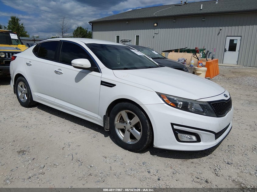 2015 Kia Optima VIN 5XXGM4A70FG477220 IAAI salvage auction — LEFT SIDE, Salvage (Ohio), sold $925 on 2026-07-15 (photo 1)
