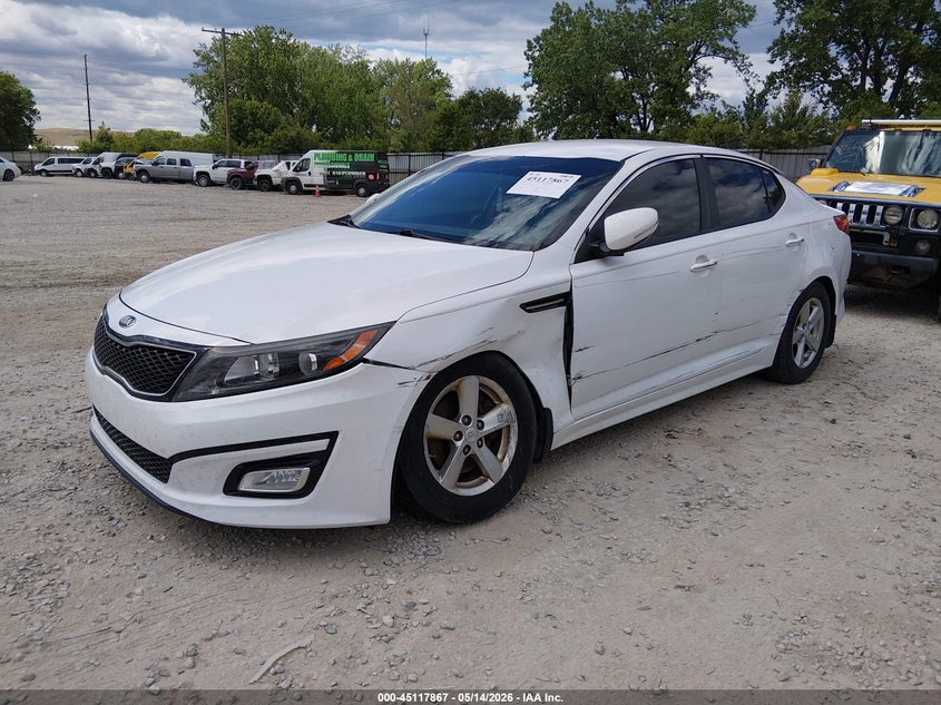 2015 Kia Optima VIN 5XXGM4A70FG477220 IAAI salvage auction — LEFT SIDE, Salvage (Ohio), sold $925 on 2026-07-15 (photo 2)