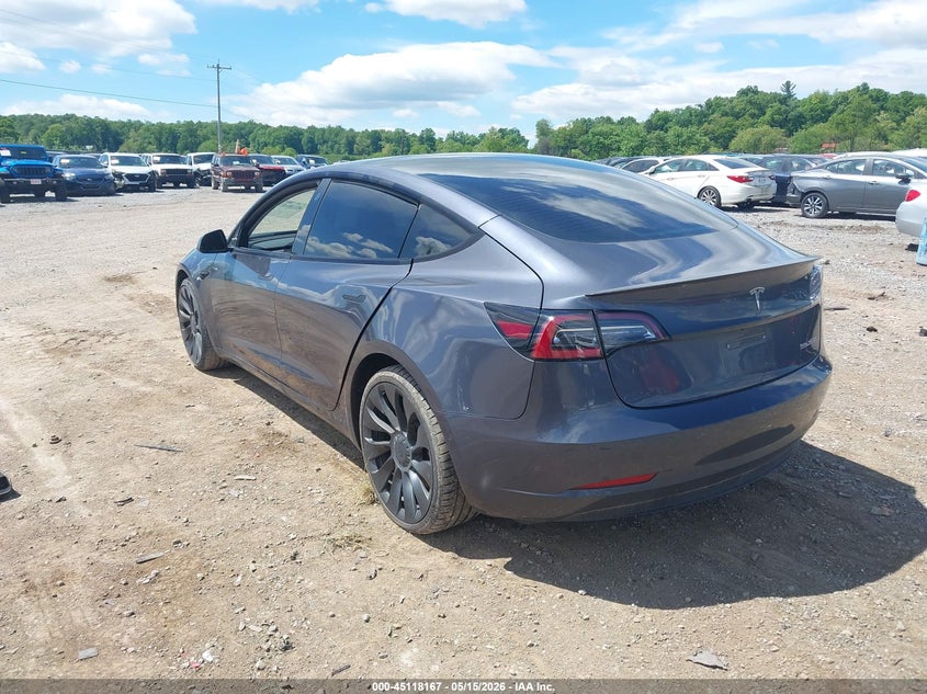 2022 Tesla Model 3 VIN 5YJ3E1EC0NF265291 IAAI salvage auction — FRONT END, Salvage (Pennsylvania), sold $10,000 on 2026-08-02 (photo 3)