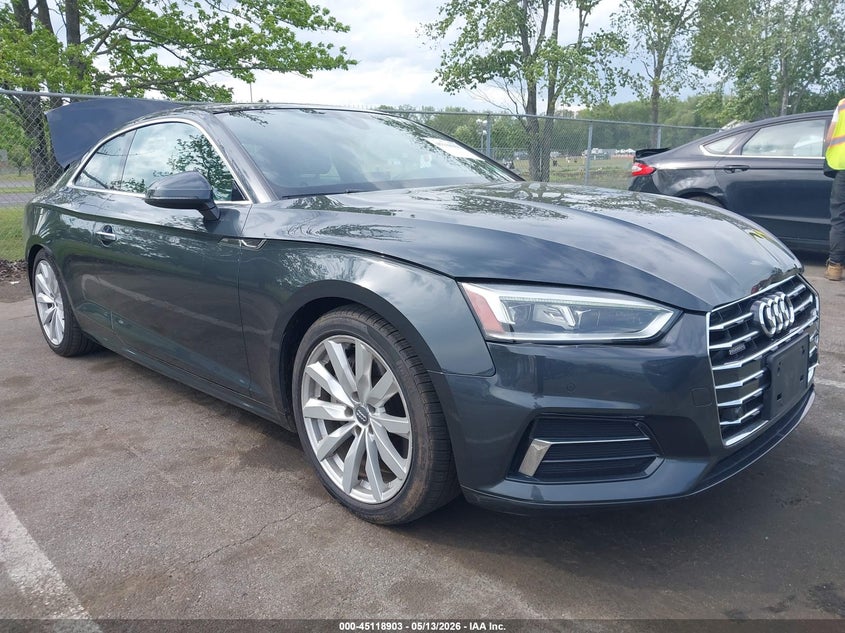 2018 Audi A5 VIN WAUPNAF57JA073772 IAAI salvage auction — FRONT & REAR, Salvage (New Jersey), sold $5,400 on 2026-07-20 (photo 1)