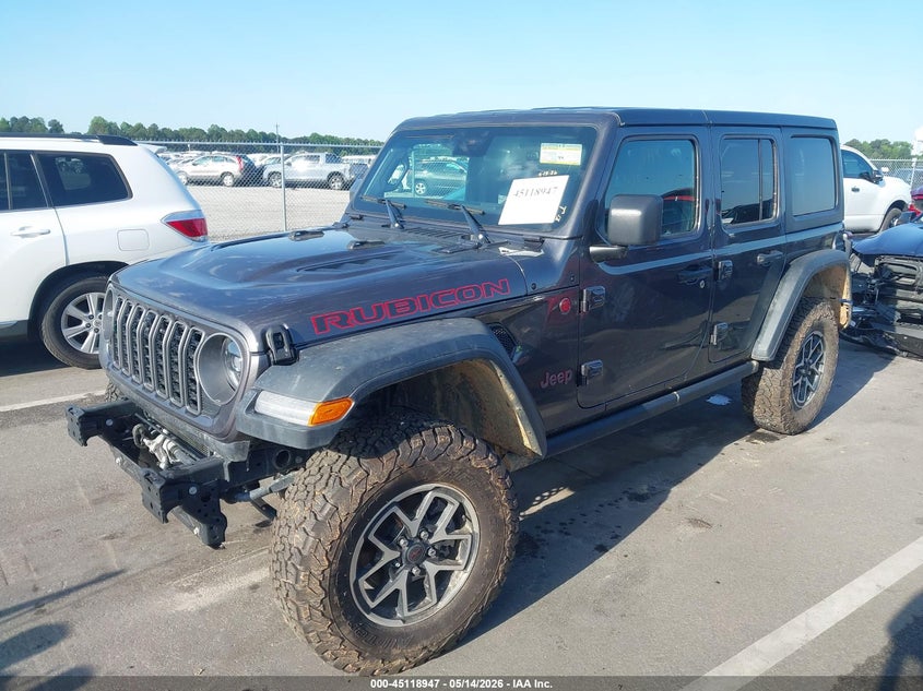 2025 Jeep Wrangler / VIN 1C4PJXFG2SW651185 IAAI salvage auction — FRONT END, Wait Title, sold $22,800 on 2026-09-14 (photo 2)