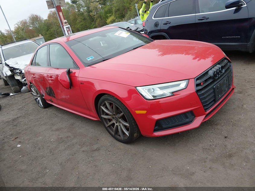 2018 Audi S4 VIN WAUB4AF45JA136632 IAAI salvage auction — SIDE, Salvage Title, sold $5,100 on 2026-07-28 (photo 1)
