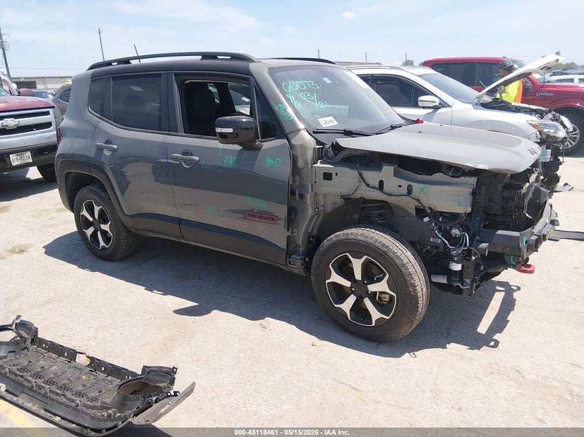 2022 Jeep Renegade VIN ZACNJDC13NPN80597 IAAI salvage auction — FRONT END, Original (Texas), sold $5,700 on 2026-08-12 (photo 1)