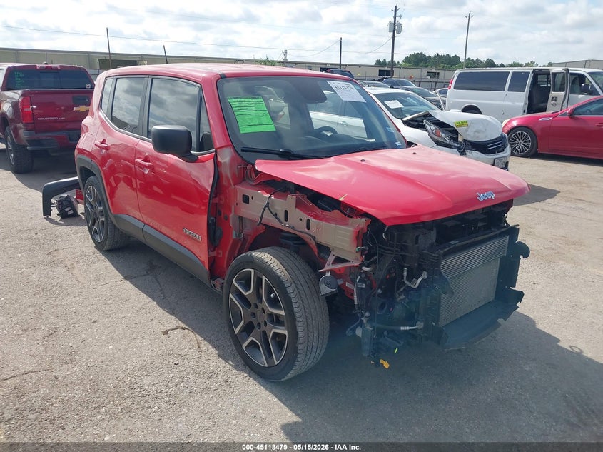 2020 Jeep Renegade VIN ZACNJAAB4LPL72476 IAAI salvage auction — FRONT END, Original (Texas), sold $3,600 on 2026-07-15 (photo 1)