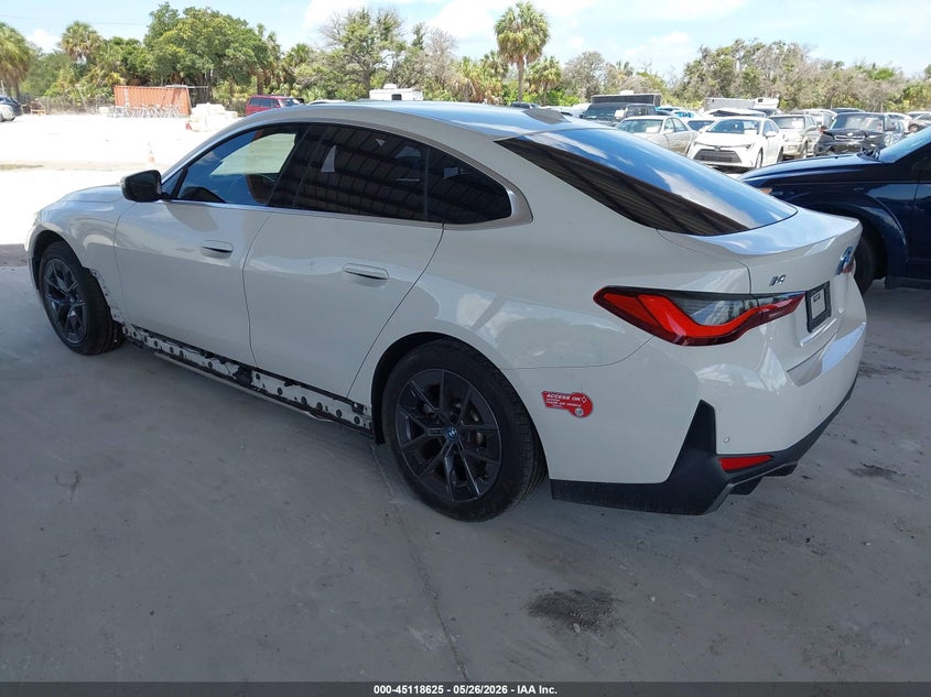 2023 BMW I4 VIN WBY73AW00PFR02804 IAAI salvage auction — SIDE, Salvage (California), sold $17,275 on 2026-07-07 (photo 3)