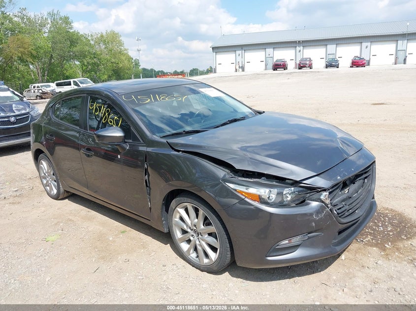 2017 Mazda 3 VIN JM1BN1L38H1126327 IAAI salvage auction — FRONT & REAR, Clear (Indiana), sold $1,900 on 2026-07-15 (photo 1)