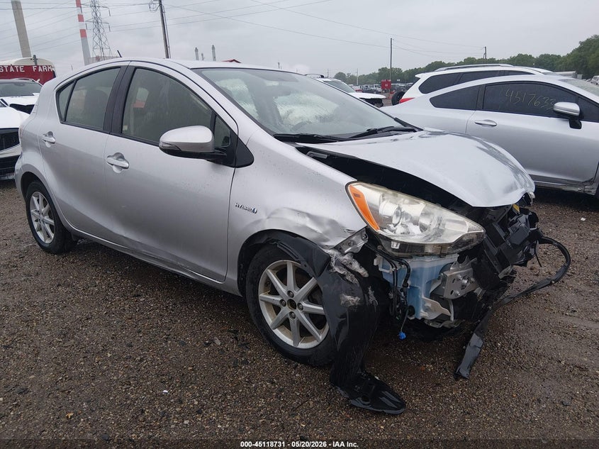 2013 Toyota Prius c VIN JTDKDTB30D1051004 IAAI salvage auction — FRONT END, Clear (Indiana), sold $775 on 2026-07-16 (photo 1)