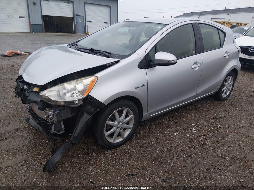 2013 Toyota Prius c VIN JTDKDTB30D1051004 IAAI salvage auction — FRONT END, Clear (Indiana), sold $775 on 2026-07-16 (photo 2)