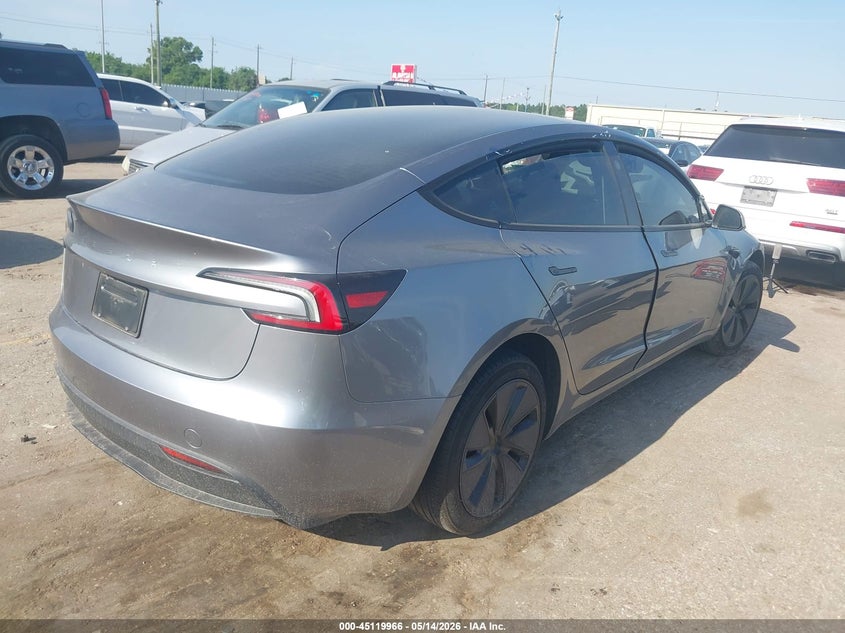 2025 Tesla Model 3 VIN 5YJ3E1EA6SF010784 IAAI salvage auction — SIDE, Original (Texas), sold $13,300 on 2026-07-16 (photo 4)