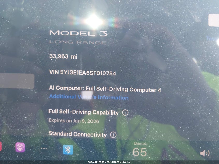 2025 Tesla Model 3 VIN 5YJ3E1EA6SF010784 IAAI salvage auction — SIDE, Original (Texas), sold $13,300 on 2026-07-16 (photo 7)