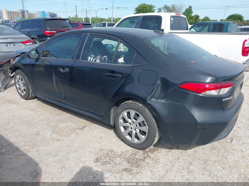 2021 Toyota Corolla VIN 5YFEPMAE5MP199335 IAAI salvage auction — FRONT & REAR, Salvage (Texas), sold $3,200 on 2026-07-29 (photo 3)