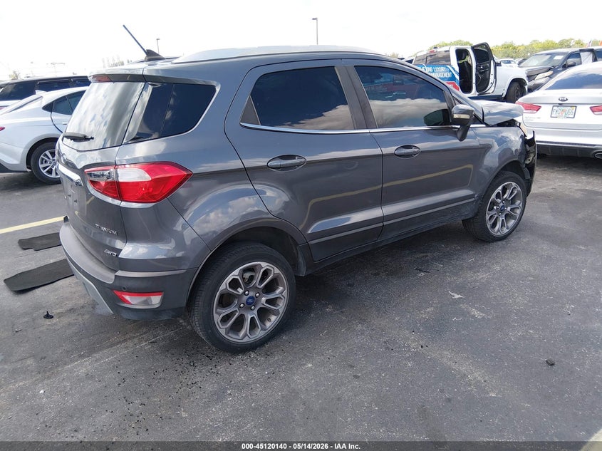 2020 Ford Ecosport VIN MAJ6S3KL9LC352824 IAAI salvage auction — LEFT FRONT, Certificate Of Destruction (Florida), sold $100 on 2026-07-30 (photo 4)