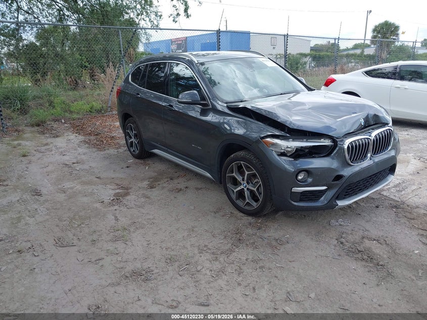 2018 BMW X1 VIN WBXHU7C34J5H40893 IAAI salvage auction — FRONT END, Rebuildable (Florida), sold $3,550 on 2026-07-15 (photo 1)