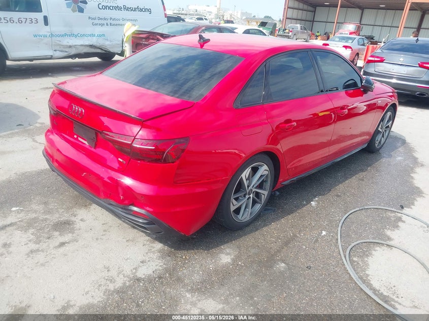 2024 Audi A4 VIN WAUEAAF47RN002487 IAAI salvage auction — REAR END, Salvage (Oklahoma), sold $14,700 on 2026-07-14 (photo 4)