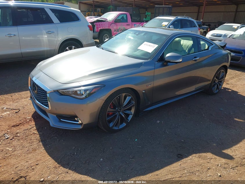 2018 Infiniti Q60 VIN JN1FV7EL7JM631350 IAAI salvage auction — REAR END, Salvage (Alabama), sold $7,850 on 2026-07-15 (photo 2)