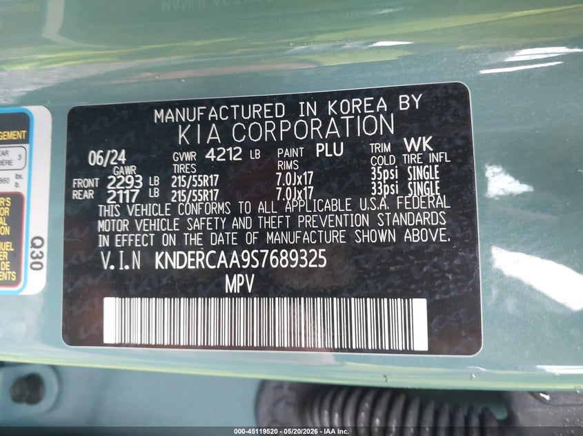 2025 Kia Seltos VIN KNDERCAA9S7689325 IAAI salvage auction — FRONT END, Salvage Title, sold $3,650 on 2026-07-29 (photo 9)