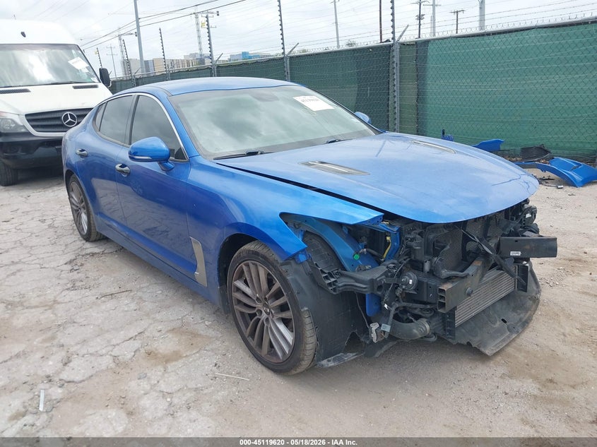 2018 Kia Stinger VIN KNAE15LAXJ6041218 IAAI salvage auction — FRONT END, Original (Texas), sold $3,150 on 2026-07-29 (photo 1)