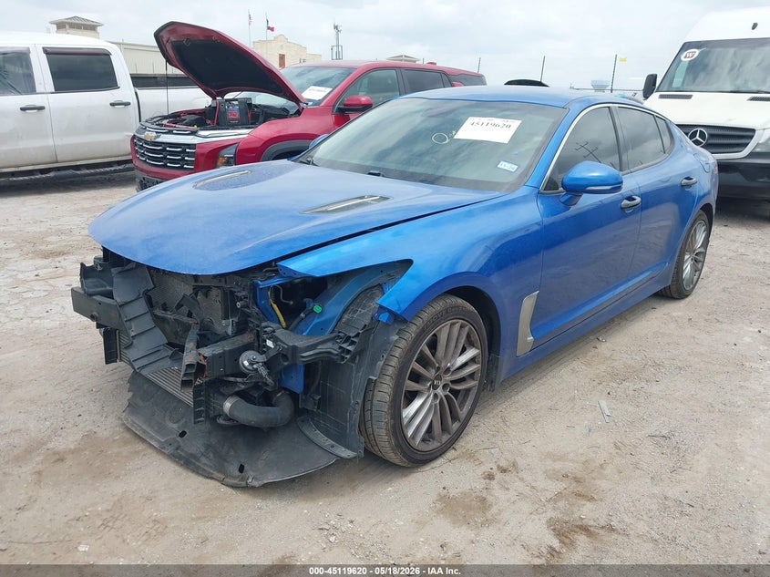 2018 Kia Stinger VIN KNAE15LAXJ6041218 IAAI salvage auction — FRONT END, Original (Texas), sold $3,150 on 2026-07-29 (photo 2)