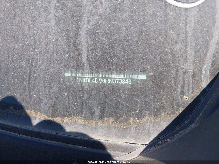 2024 Nissan Altima VIN 1N4BL4DV0RN373848 IAAI salvage auction — BIO HAZARD, Salvage Title, sold $4,250 on 2026-08-25 (photo 9)