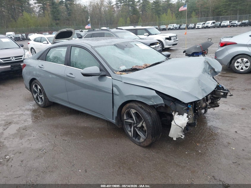 2022 Hyundai Elantra VIN KMHLP4AGXNU347665 IAAI salvage auction — FRONT END, Salvage (Massachusetts), sold $1,700 on 2026-07-24 (photo 1)
