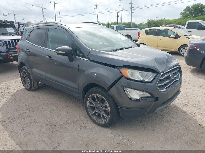 2020 Ford Ecosport VIN MAJ6S3KL7LC345712 IAAI salvage auction — FRONT & REAR, Original (Texas), sold $1,650 on 2026-07-13 (photo 1)