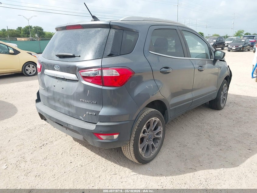 2020 Ford Ecosport VIN MAJ6S3KL7LC345712 IAAI salvage auction — FRONT & REAR, Original (Texas), sold $1,650 on 2026-07-13 (photo 4)